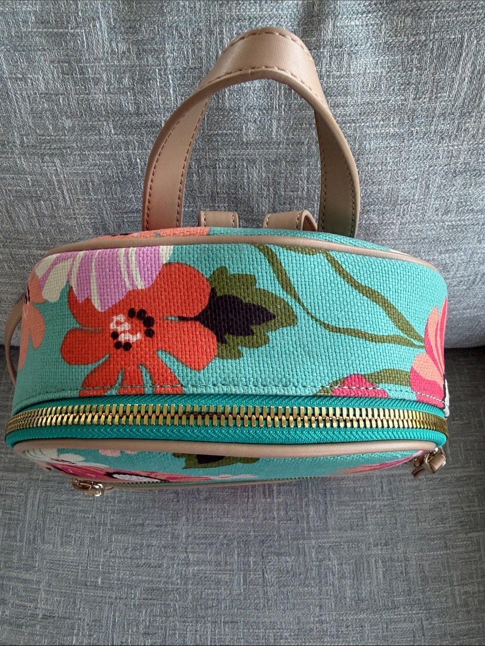 Spartina 449 Chloe Backpack Floral Linen Structured Coastal Beachy - Picture 7 of 11